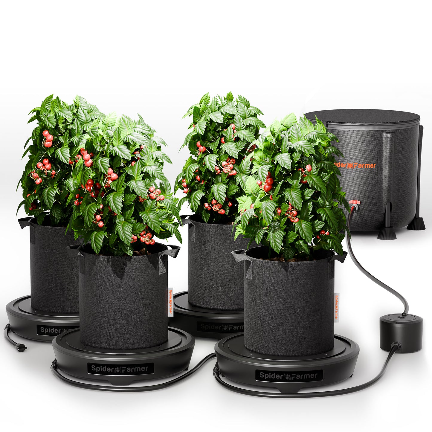 Spider Farmer® 4-Pack Gravity-Fed Silent Self-Watering System Kits for Indoor Grow Tents & Greenhouses