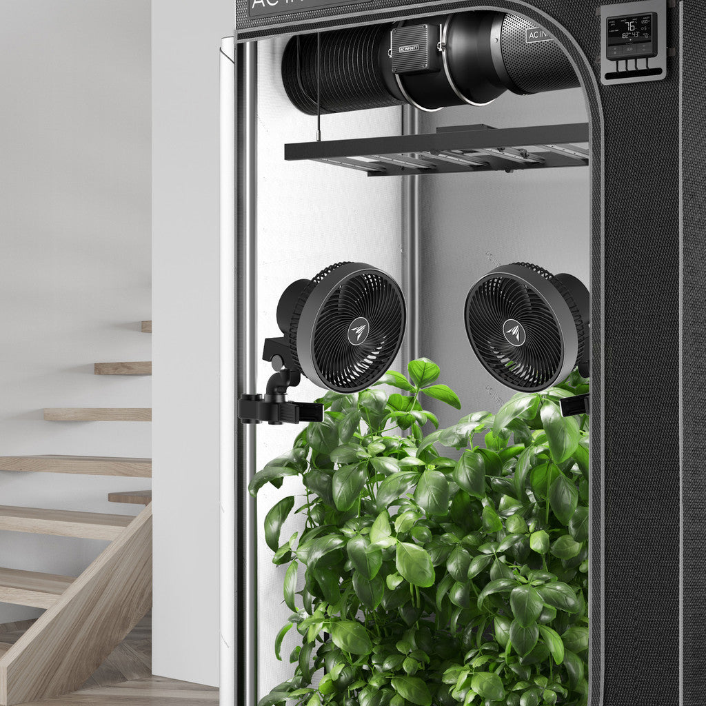 CLOUDRAY S6 2-Pack, Grow Tent Clip Fan 6” with Long-Life EC Motor, 10-Level Dynamic Wind Modes & Fan Speeds, 10-Level Auto Oscillation