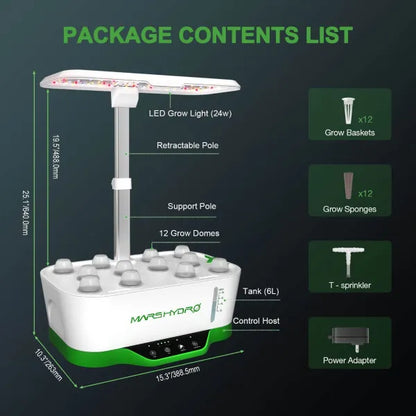 Système de culture hydroponique LED Mars Hydro HYDROLINE12 pour semis et clonage