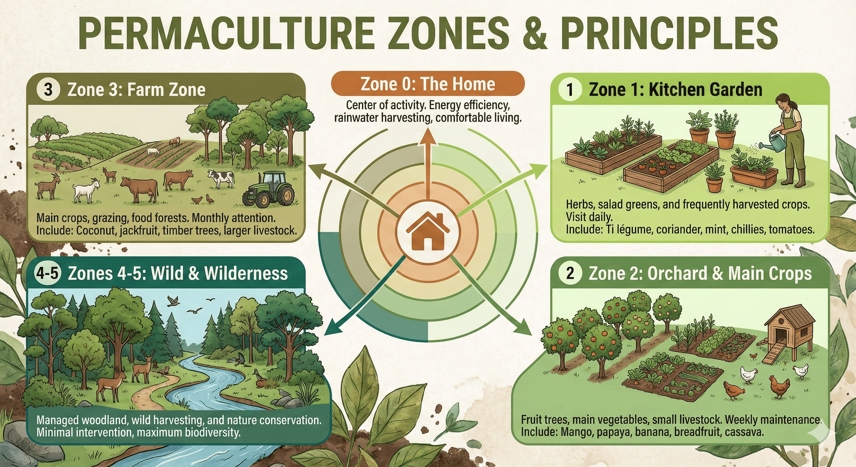 Permaculture Zone System Diagram