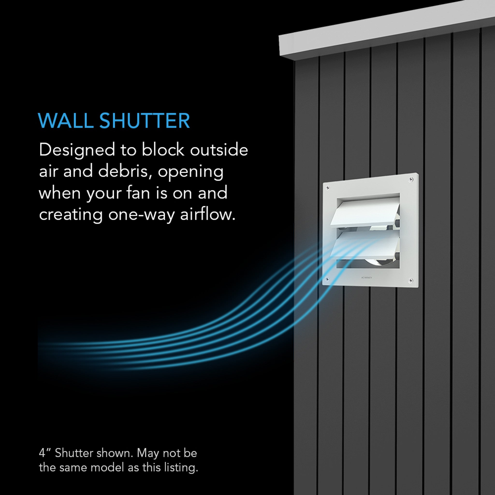 6-Inch Wall Mount Duct Shutter