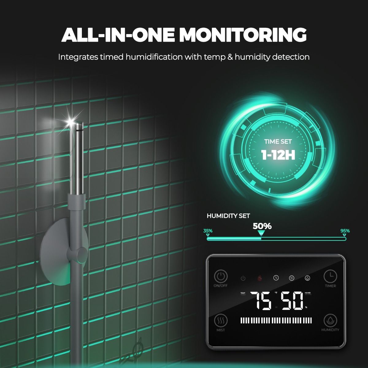 Mars Hydro 15L Large Humidifier for Plants with Ultrasonic Cool Mist, Temperature Humidity Sensor & Remote Control