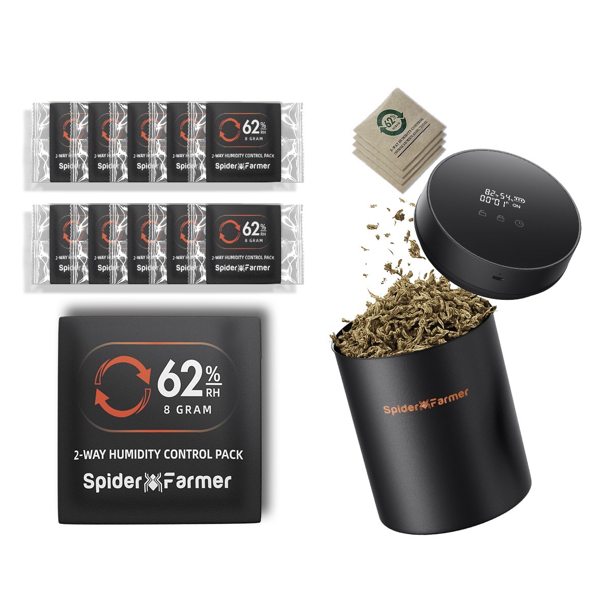 Spider Farmer 2L Smart Jar with 2-Way Humidity Control