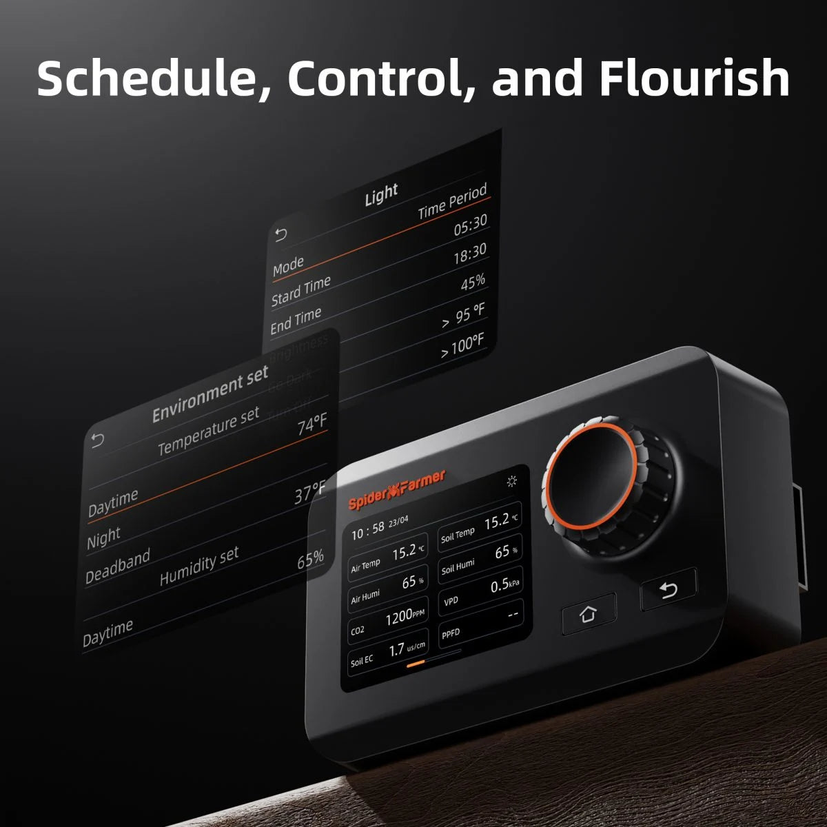 Spider Farmer GGS Grow Tent Climate Controller Kits: Temperature, Humidity, VPD Monitoring, Scheduling, Data Tracking, Bluetooth & WiFi for Optimized Climate Management